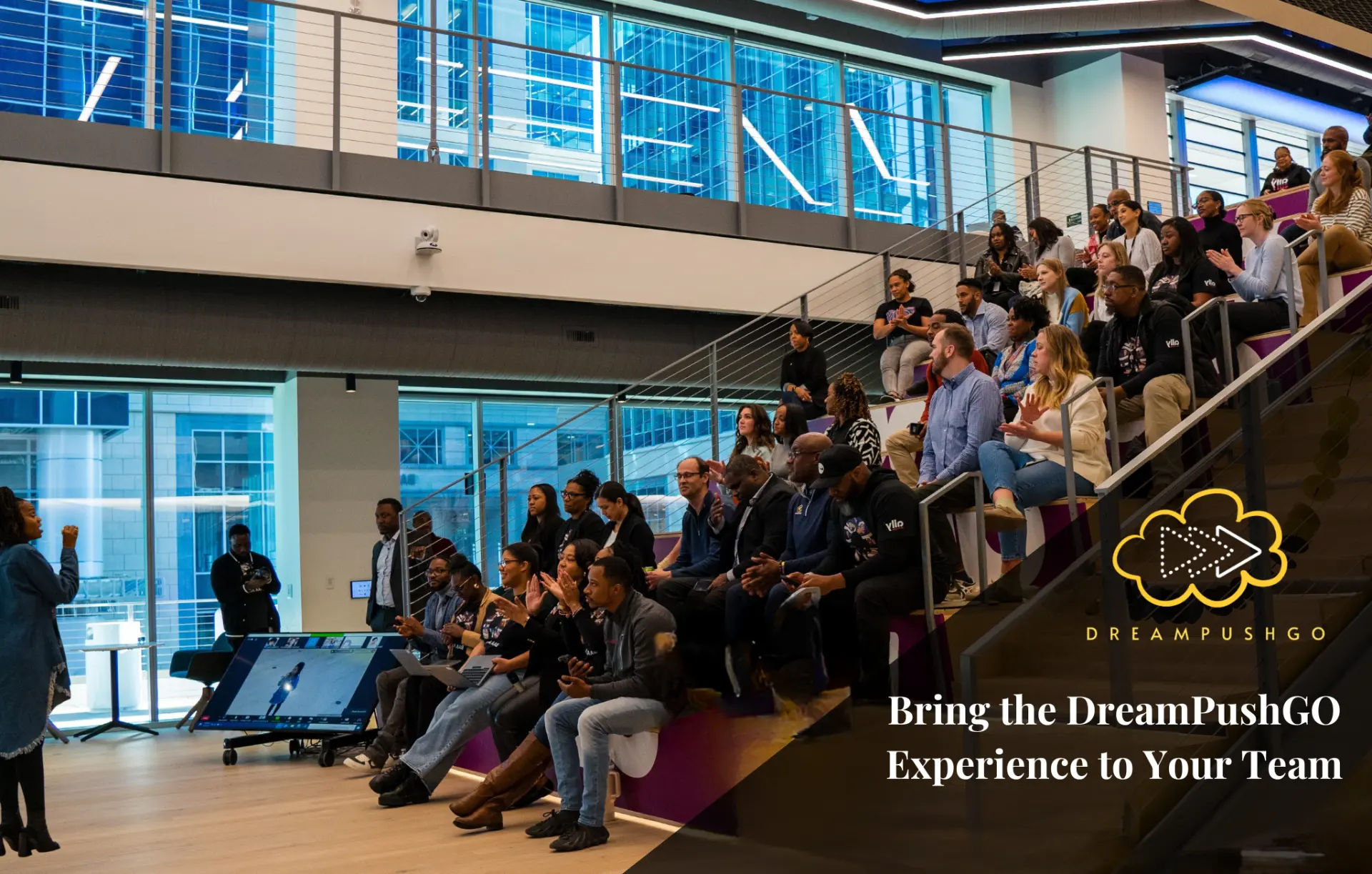 Audience seated together for a DreamPushGO creative experience